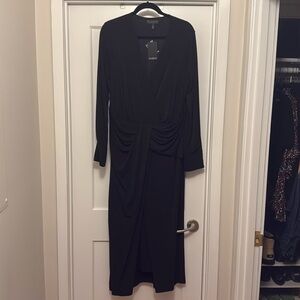 NWT Eloquii Faux Wrap Dress with Sleeves